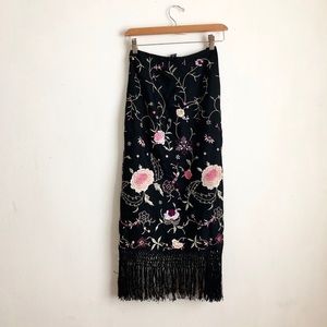 Gap skirt floral embroidered vintage style piano 8